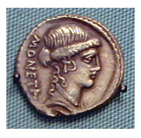 Coin with the goddess Juno Moneto Coin with the goddess Juno Moneto