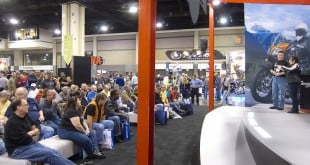 Yes, that's me speaking at the International Motorcycle Show in Charlotte NC