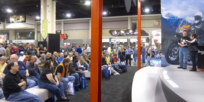Yes, that's me speaking at the International Motorcycle Show in Charlotte NC