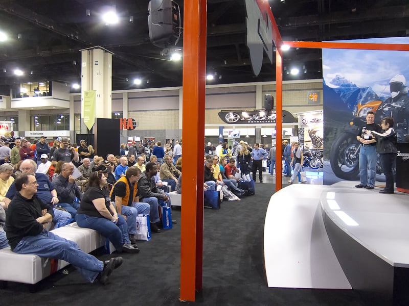 Yes, that's me speaking at the International Motorcycle Show in Charlotte NC