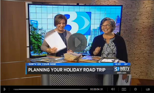 Tamela Rich on WBTV (CBS) talking about road trip planning