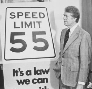 President Carter with the 55mph sign