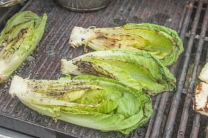 Nothing could be easier than a grilled romaine salad. Easy to prepare even on a road trip. Find a city or state park and look for the grill
