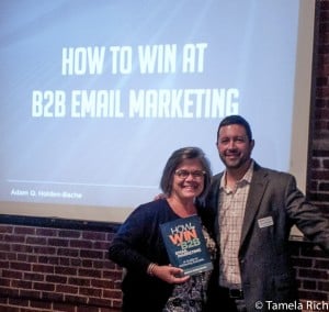 Here I am with Adam when he presented to the Business Marketing Association, Charlotte chapter