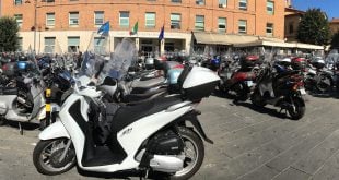 Huge motorcycle parking lot Siena