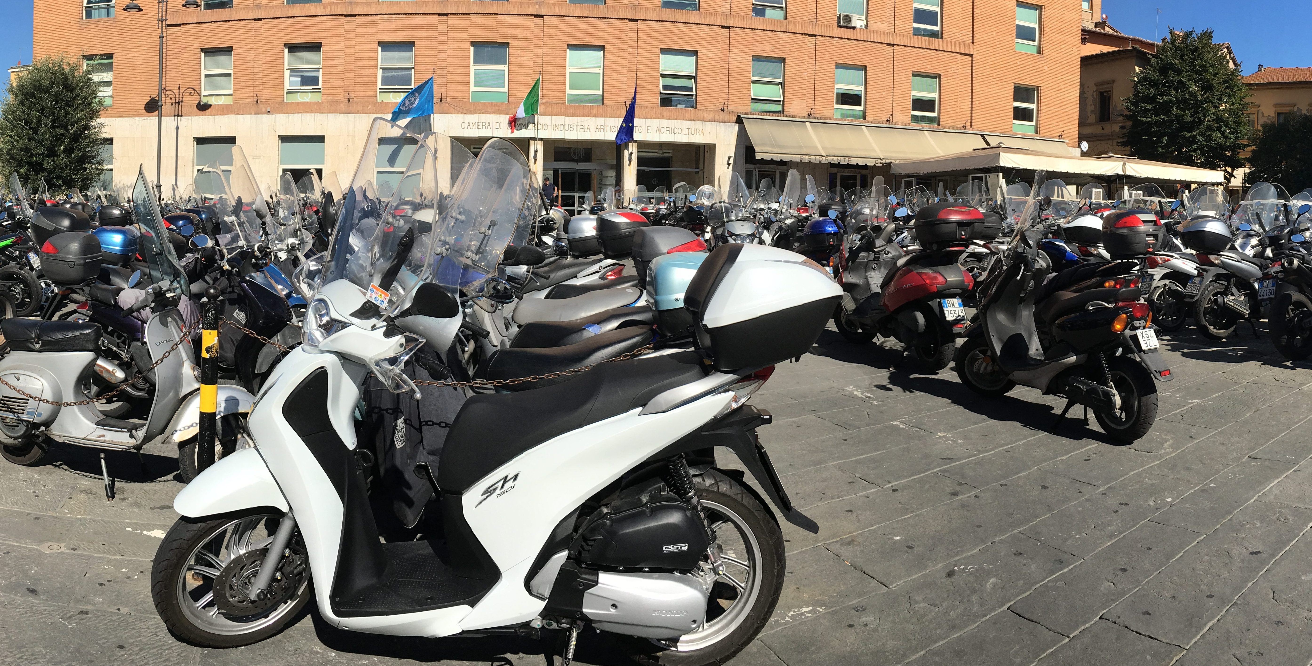 Huge motorcycle parking lot Siena