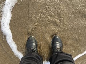 Tamela's boots in the Tyrrhenian Sea