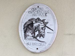The unicorn is prevalent in Ronciglione, taken from a ruling family's heraldry