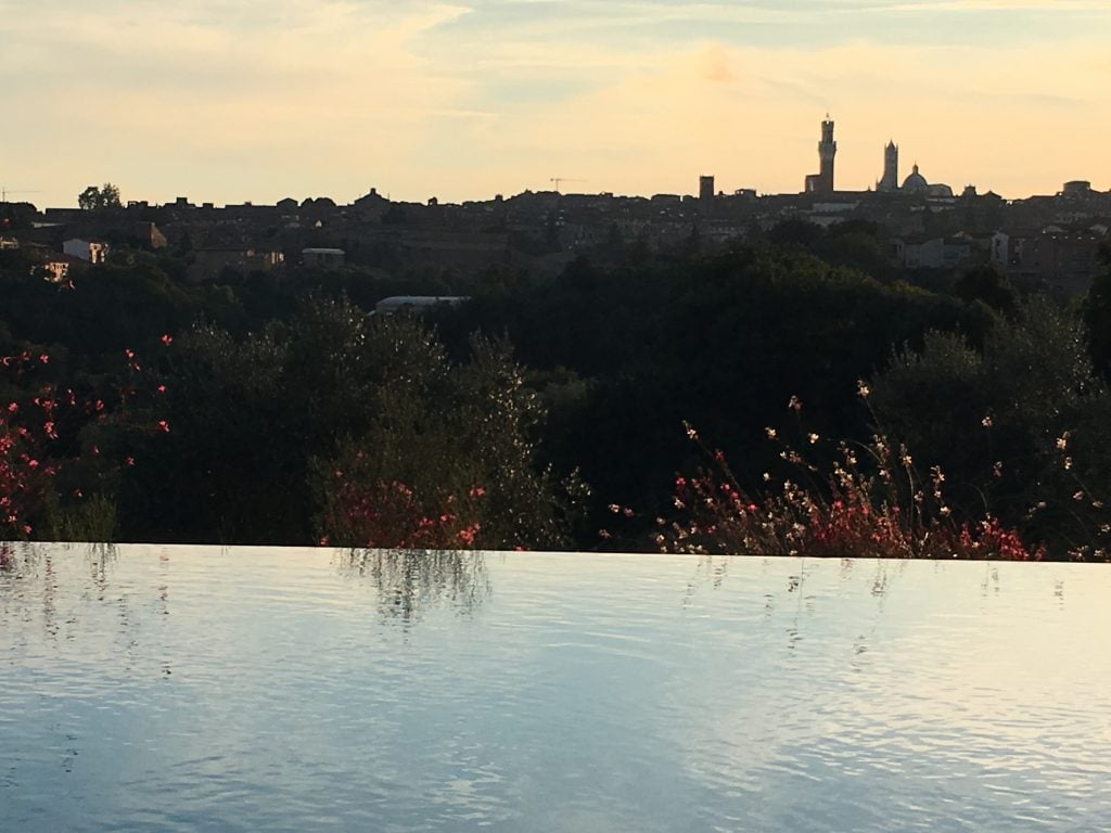 Siera from the infinity pool at Podere la Strega